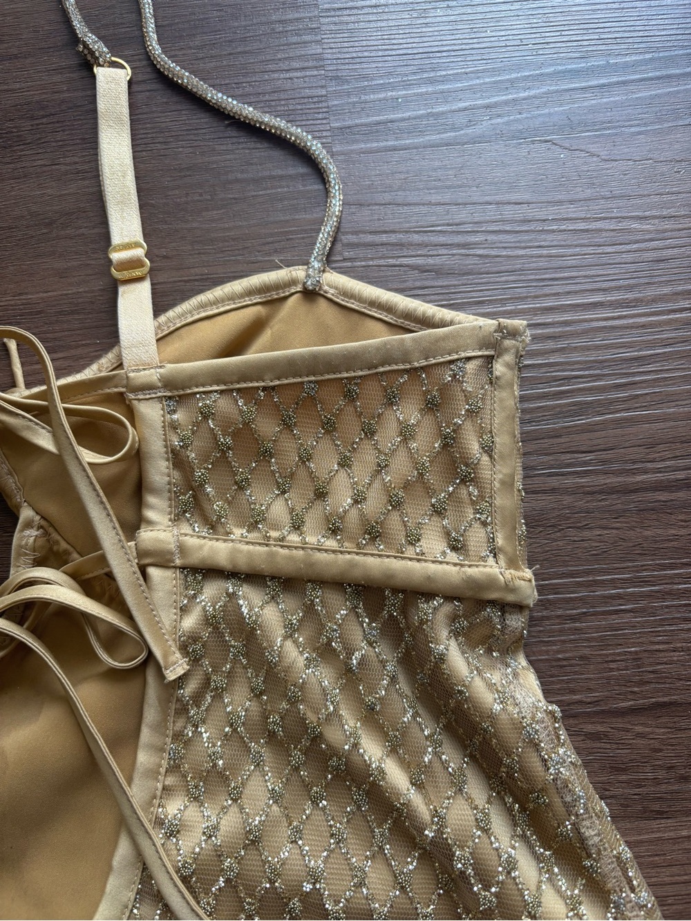 For Love and Lemons Glitter Slip Dress Gold - Picture 6 of 10
